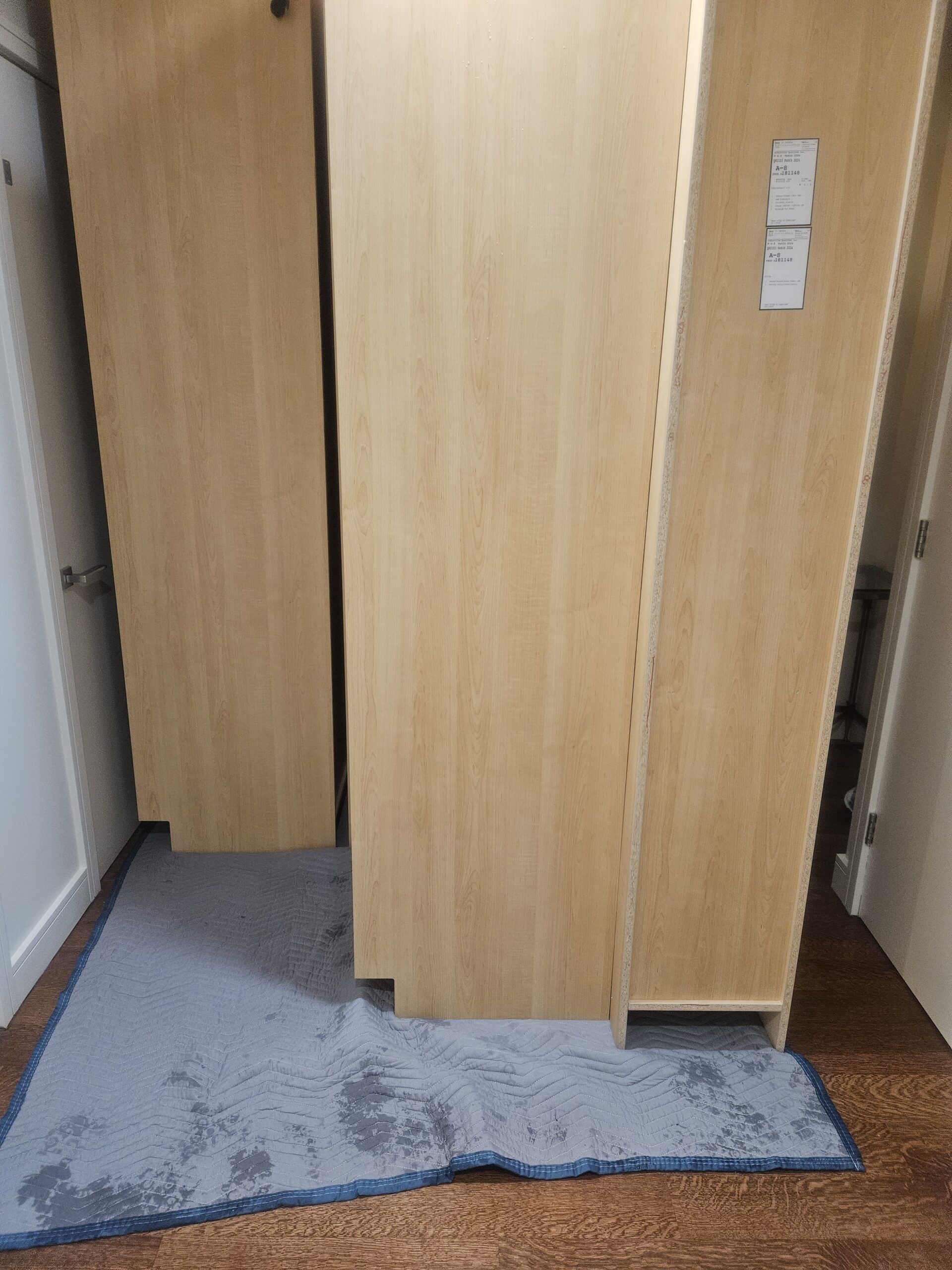 Livraison armoires de cuisines par grue Livraison protection du plancher